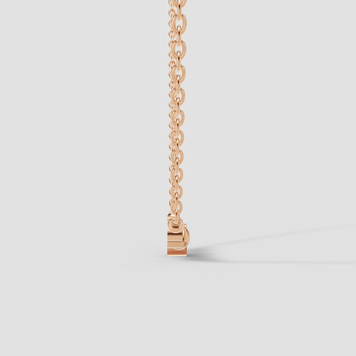 Solene Graduated Bezel Necklace in Rose Gold