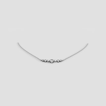 Solene Graduated Bezel Necklace in White Gold