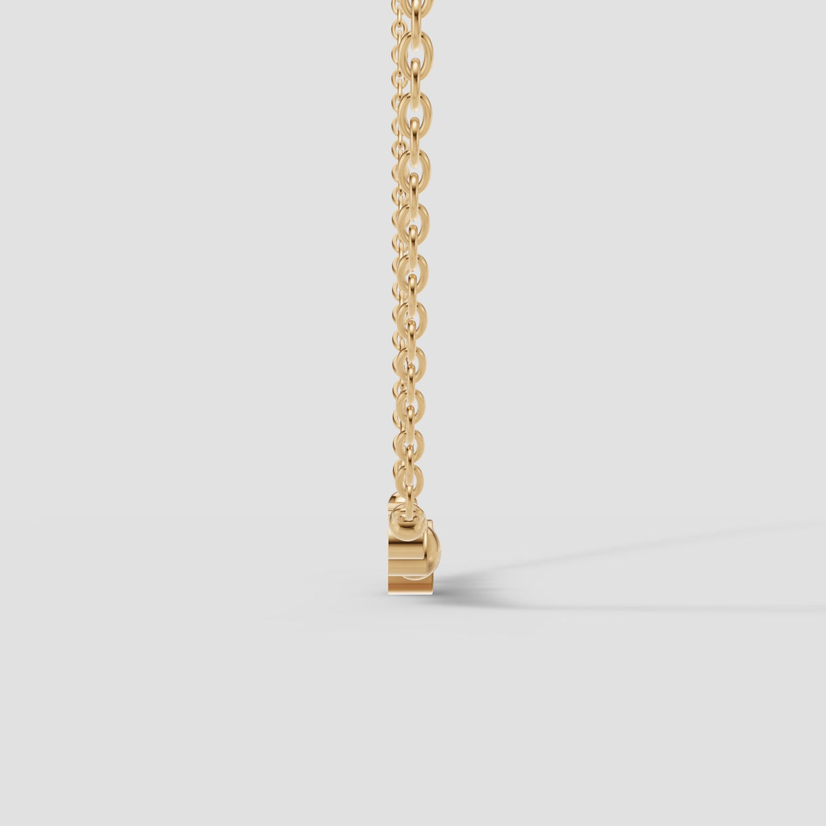 Solene Graduated Bezel Necklace in Yellow Gold