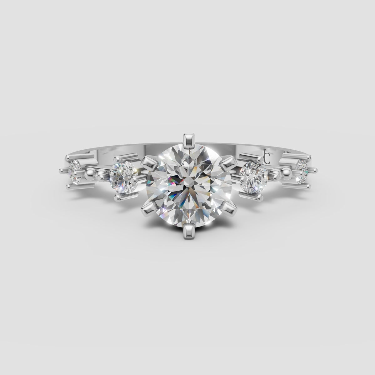 Stella Starlight Ring in White Gold