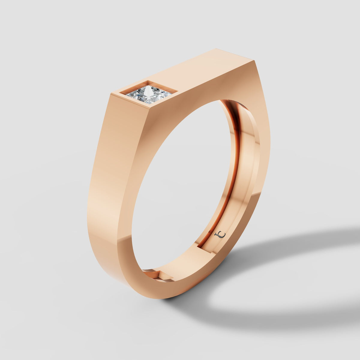 Theo Princess Bar Ring in Rose Gold