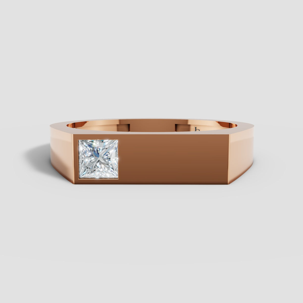 Theo Princess Bar Ring in Rose Gold