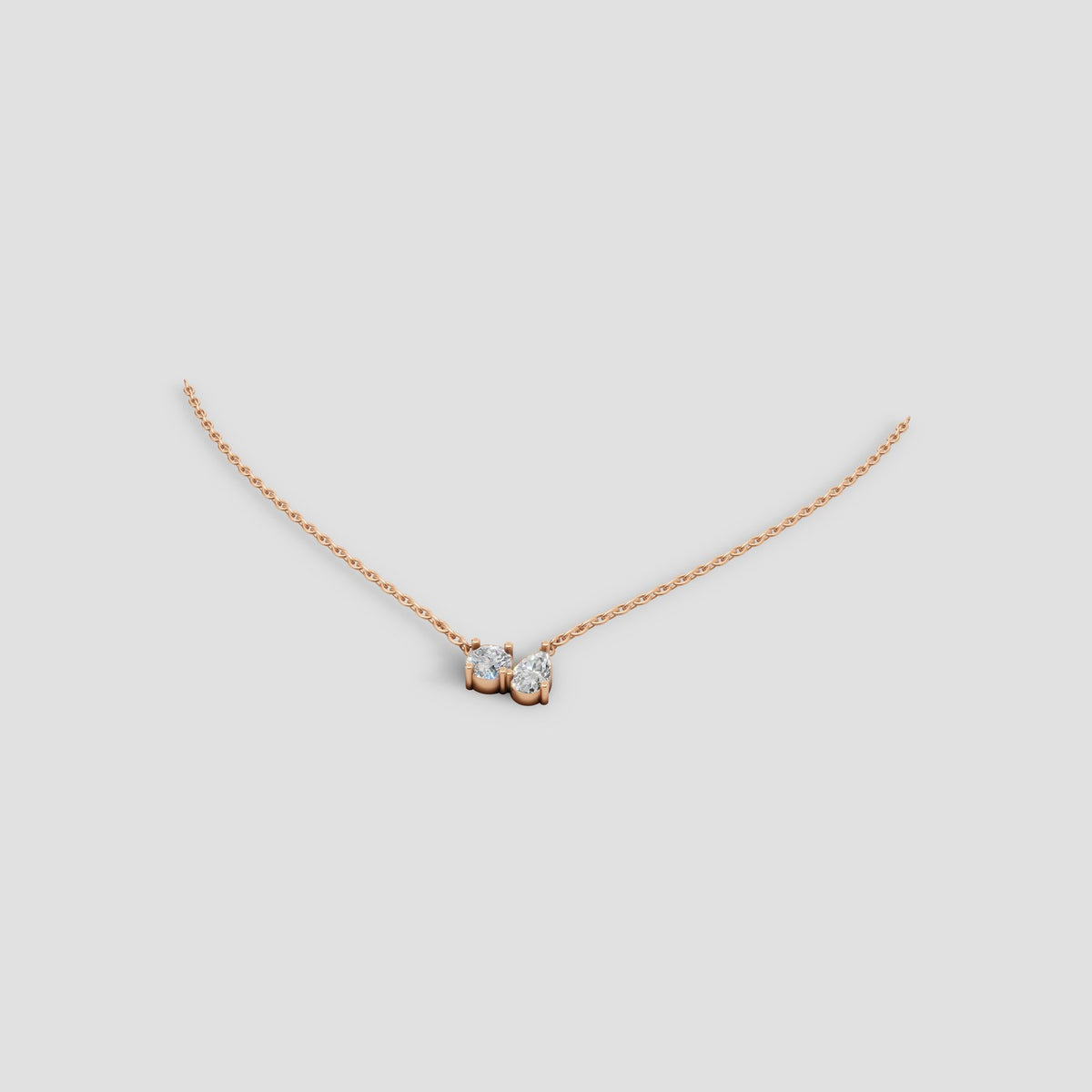 Toi et Moi Pendant in Rose Gold