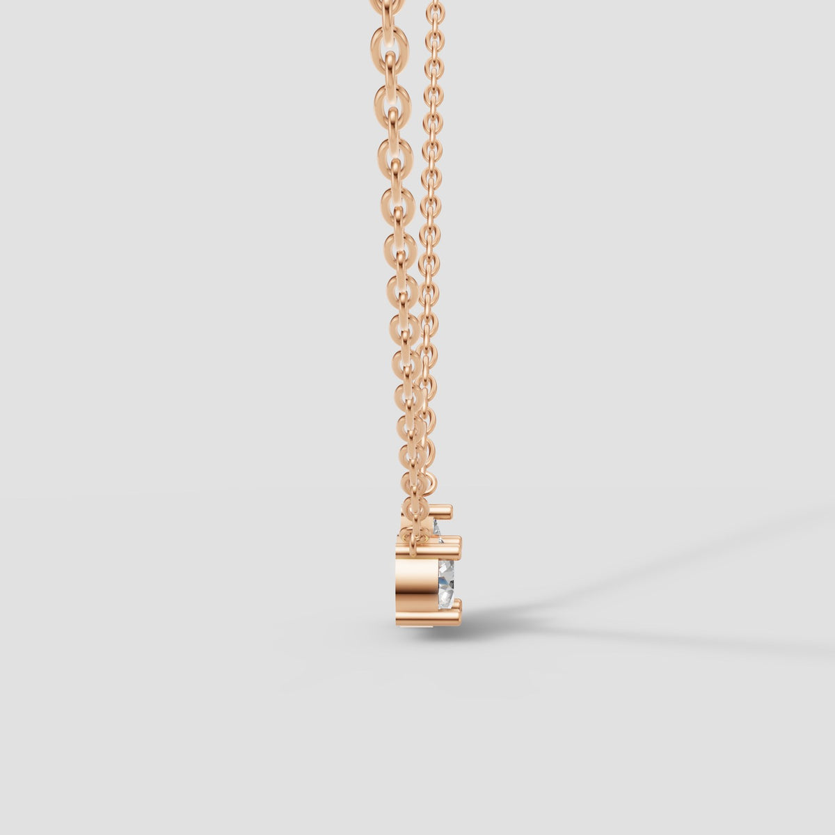 Toi et Moi Pendant in Rose Gold