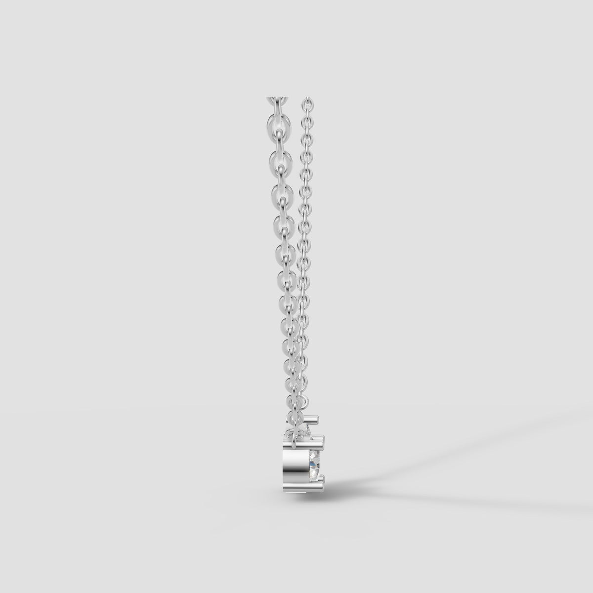 Toi et Moi Pendant in White Gold