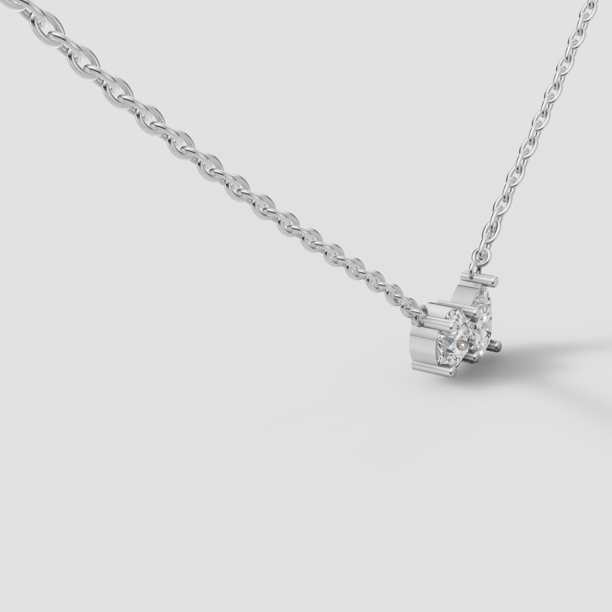 Toi et Moi Pendant in White Gold