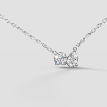 Toi et Moi Pendant in White Gold