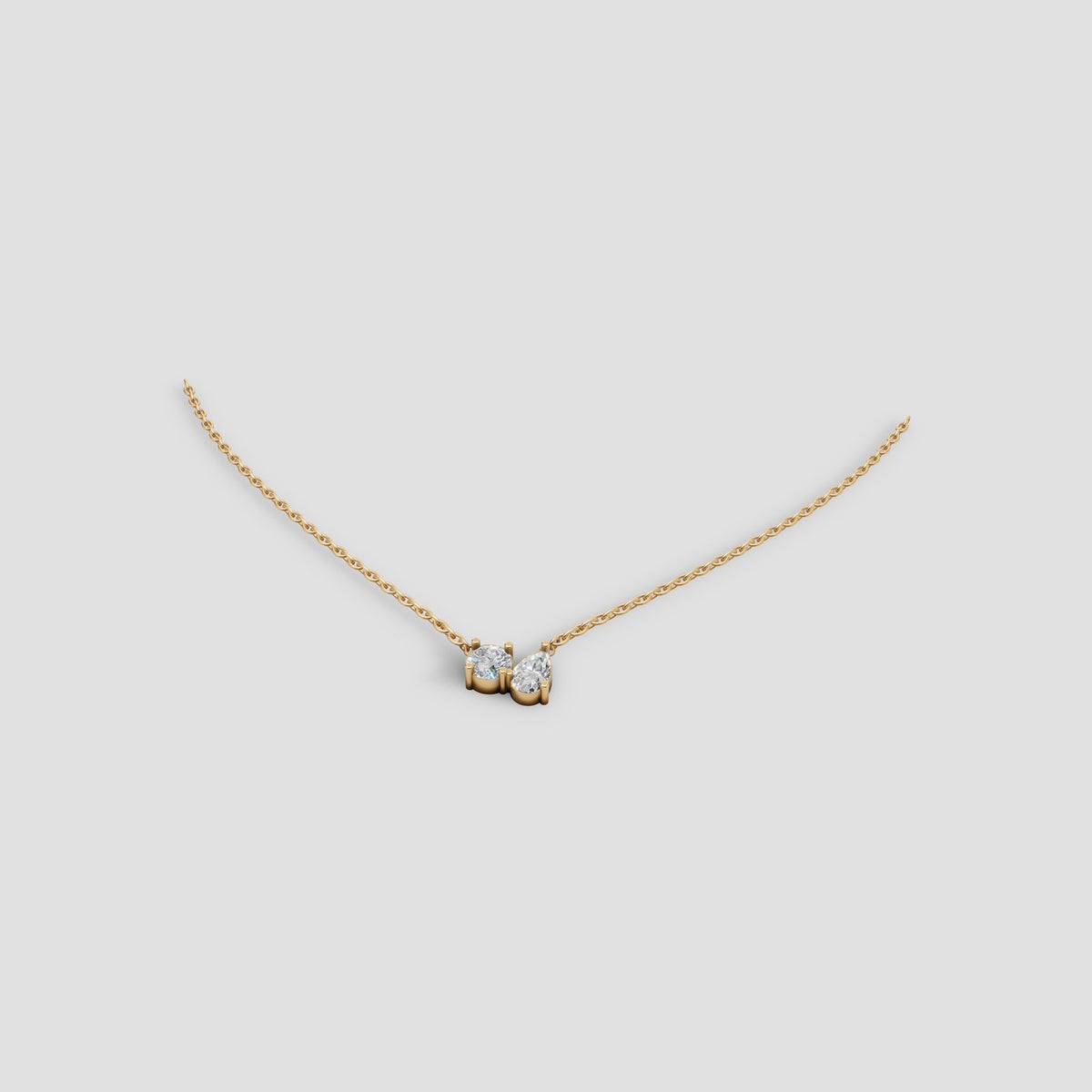 Toi et Moi Pendant in Yellow Gold