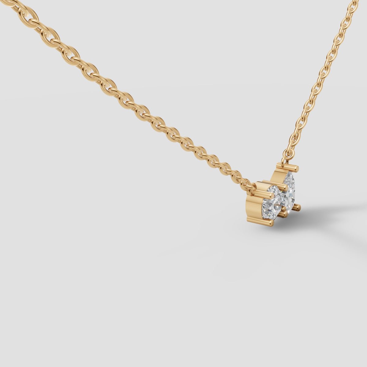 Toi et Moi Pendant in Yellow Gold