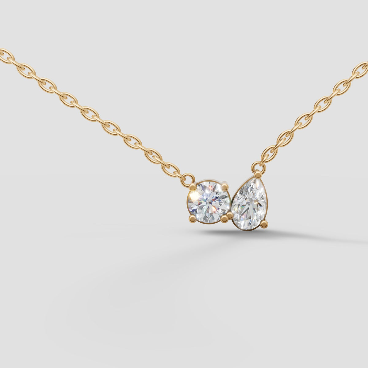 Toi et Moi Pendant in Yellow Gold