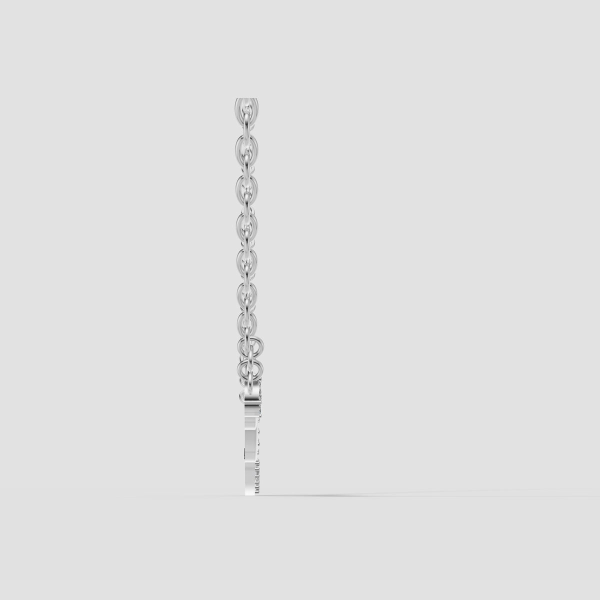 Twin Hearts Necklace in White Gold