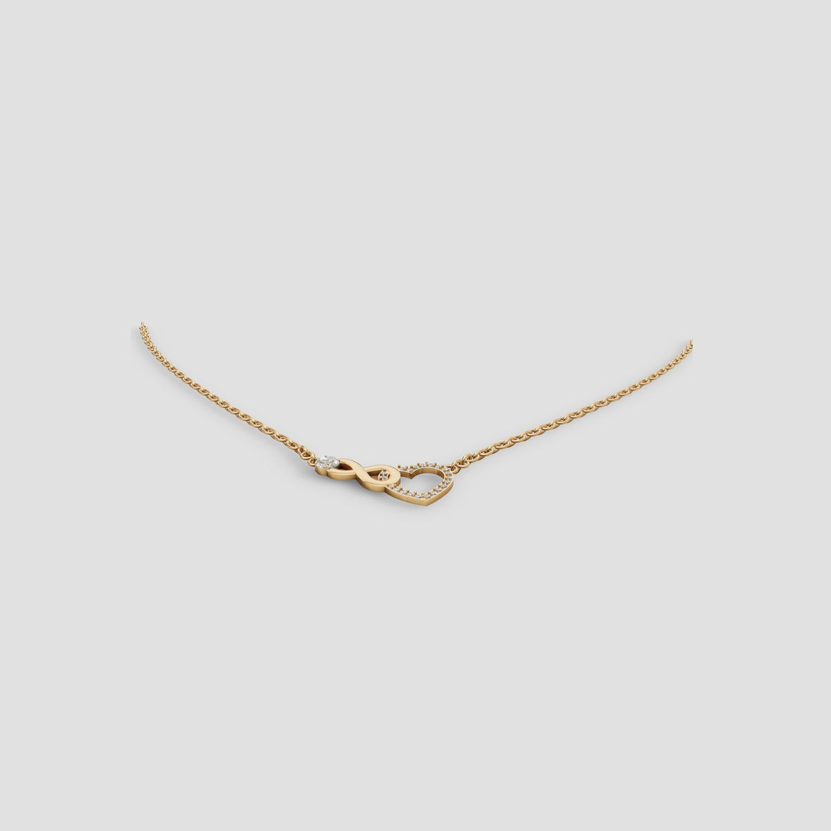 Twin Hearts Necklace in Yellow Gold