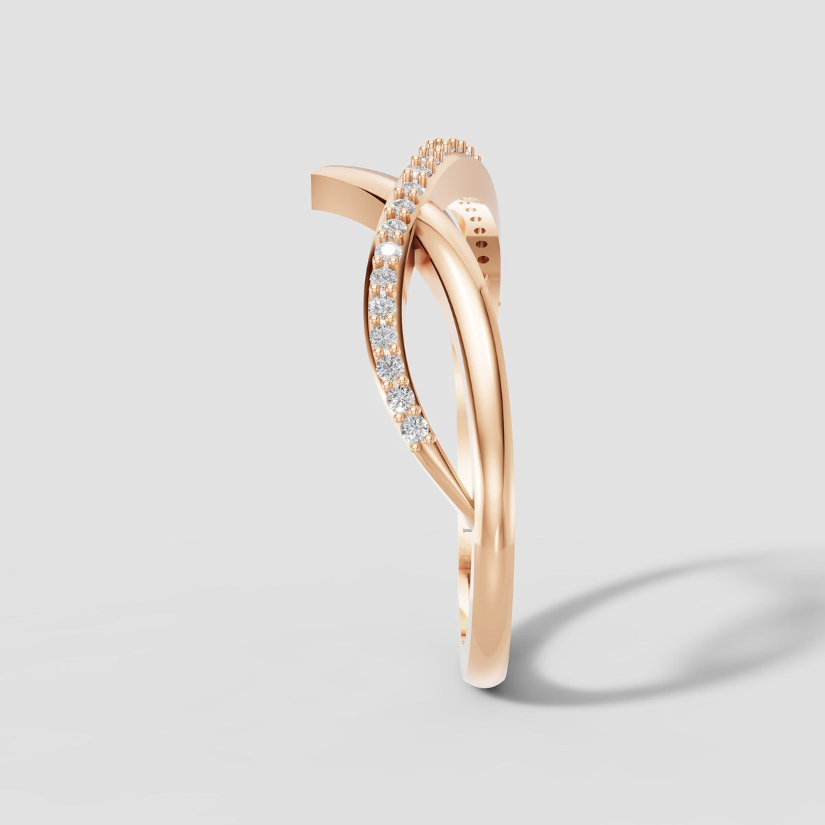 Vela Chevron Stacker in Rose Gold