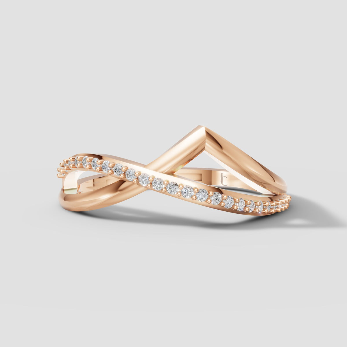 Vela Chevron Stacker in Rose Gold