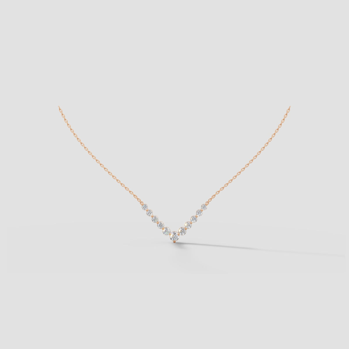 Vienne Graduated V Necklace in Rose Gold