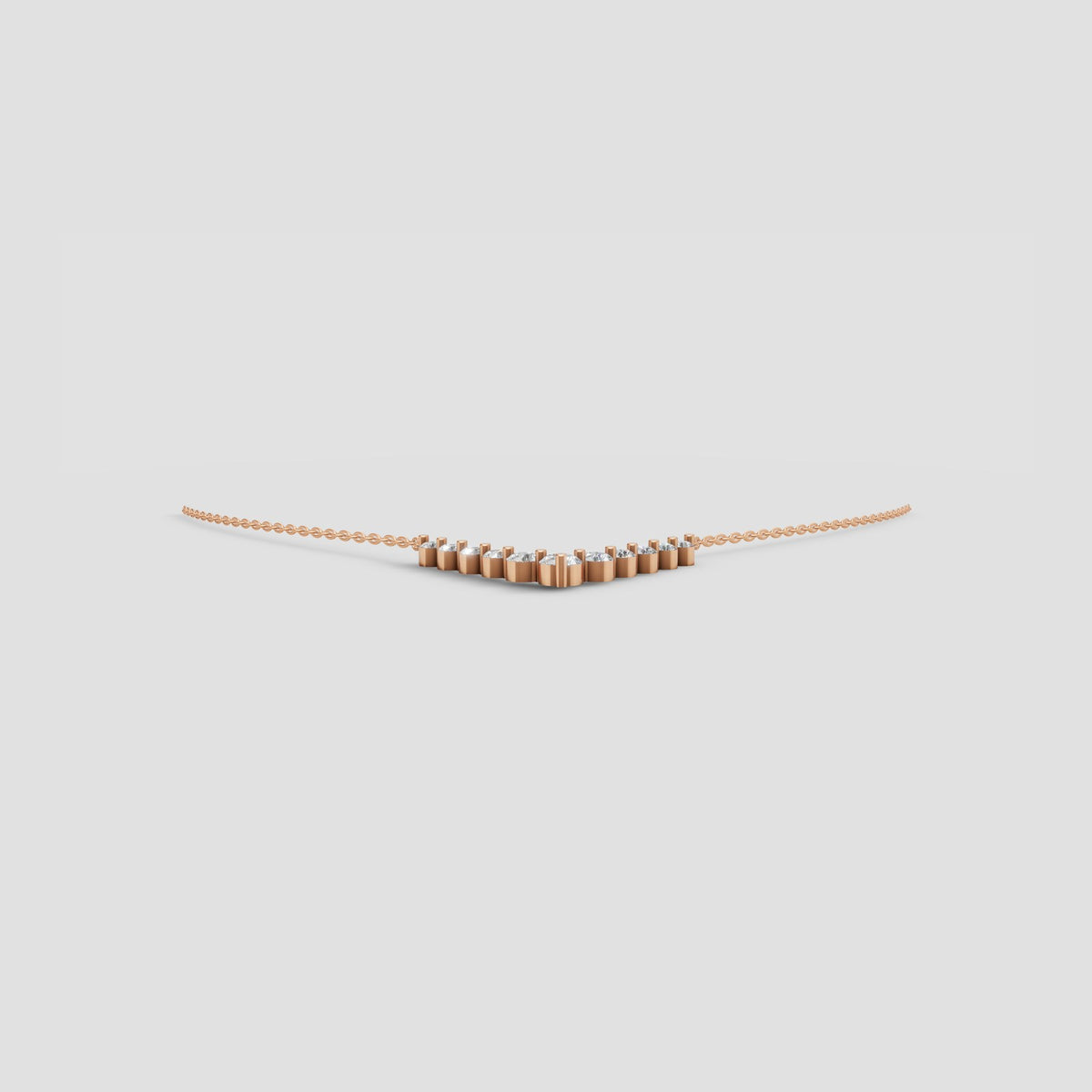 Vienne Graduated V Necklace in Rose Gold