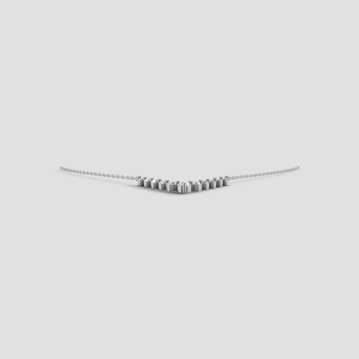 Vienne Graduated V Necklace in White Gold