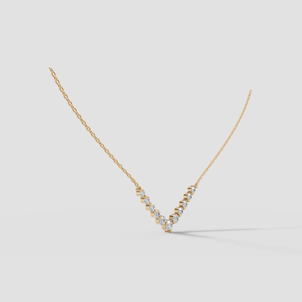 Vienne Graduated V Necklace in Yellow Gold