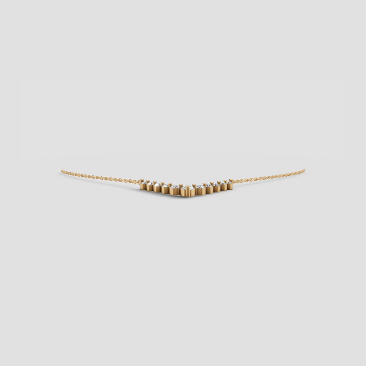 Vienne Graduated V Necklace in Yellow Gold