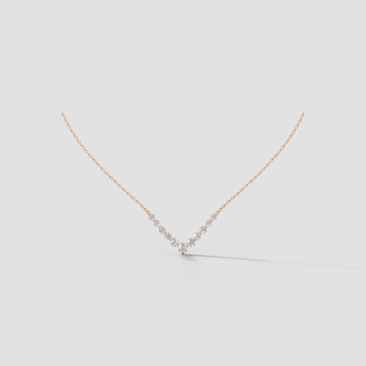 Vienne Graduated V Necklace in Yellow Gold