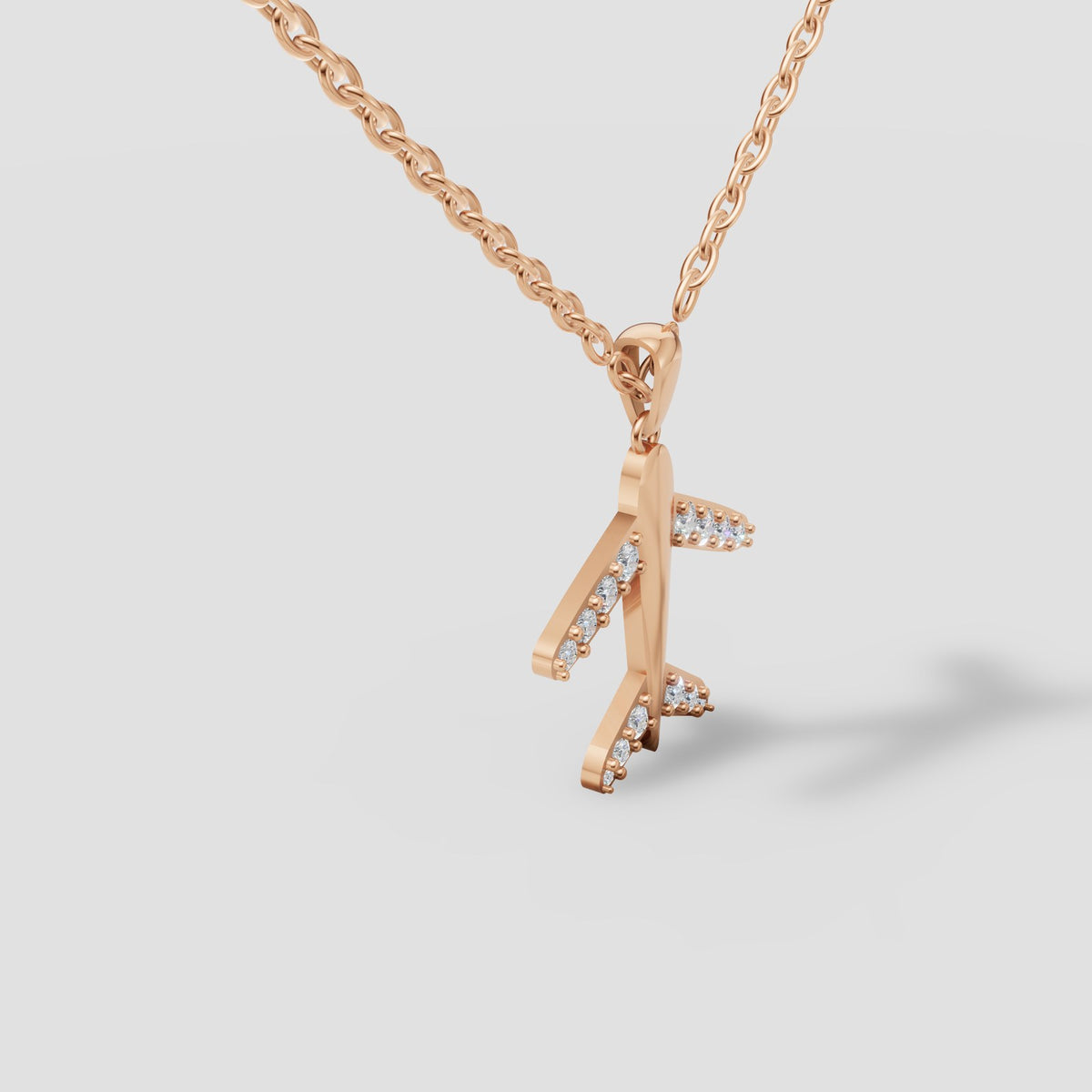 Voyage Airplane Pendant in Rose Gold