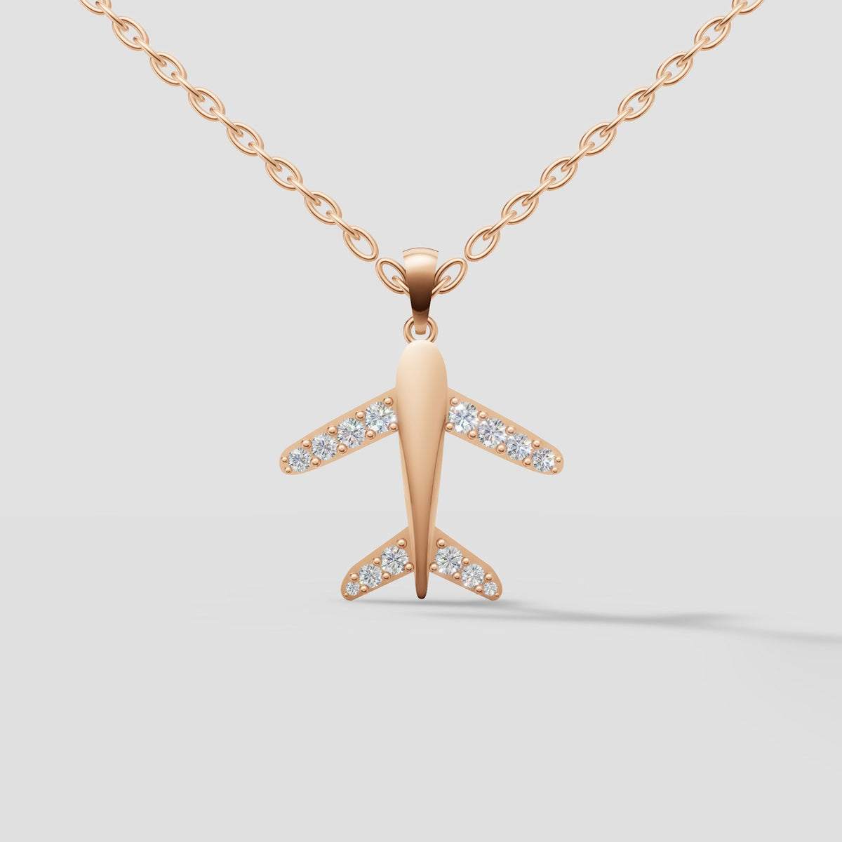 Voyage Airplane Pendant in Rose Gold