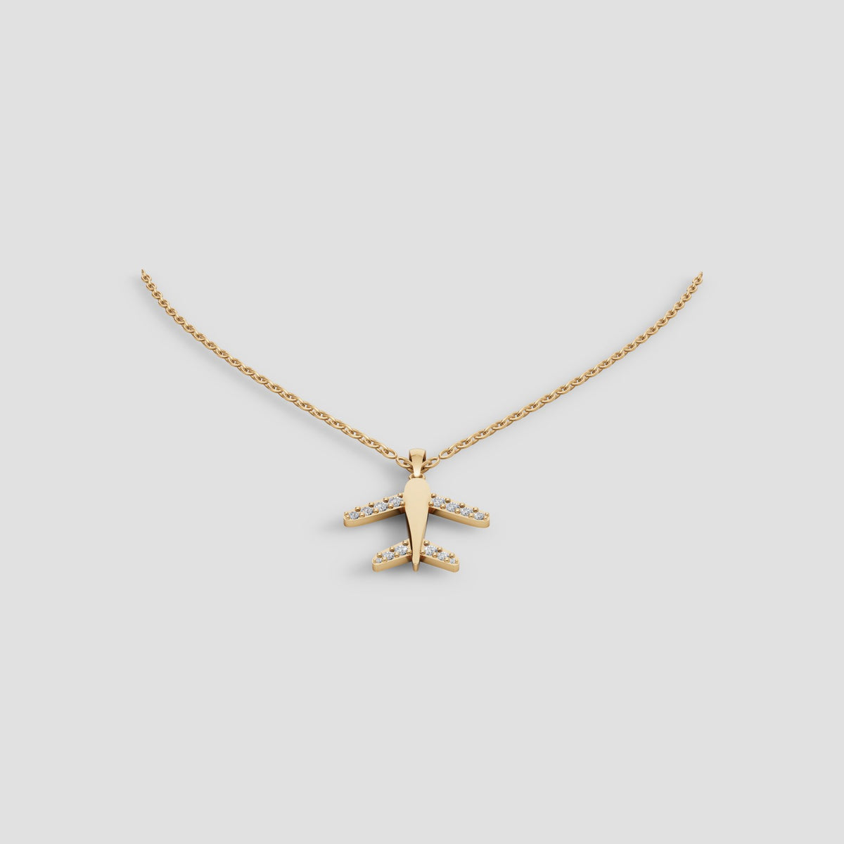 Voyage Airplane Pendant in Yellow Gold