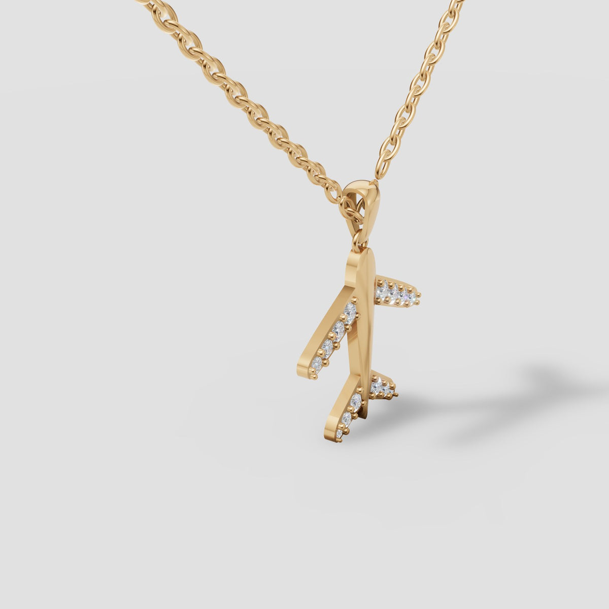 Voyage Airplane Pendant in Yellow Gold