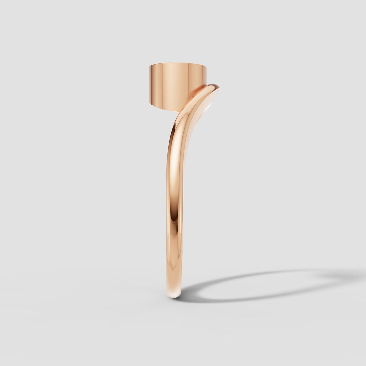 Wren Pear Bypass Ring in Rose Gold