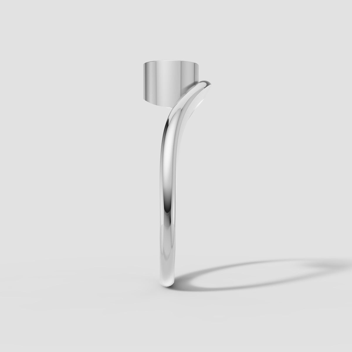 Wren Pear Bypass Ring in White Gold