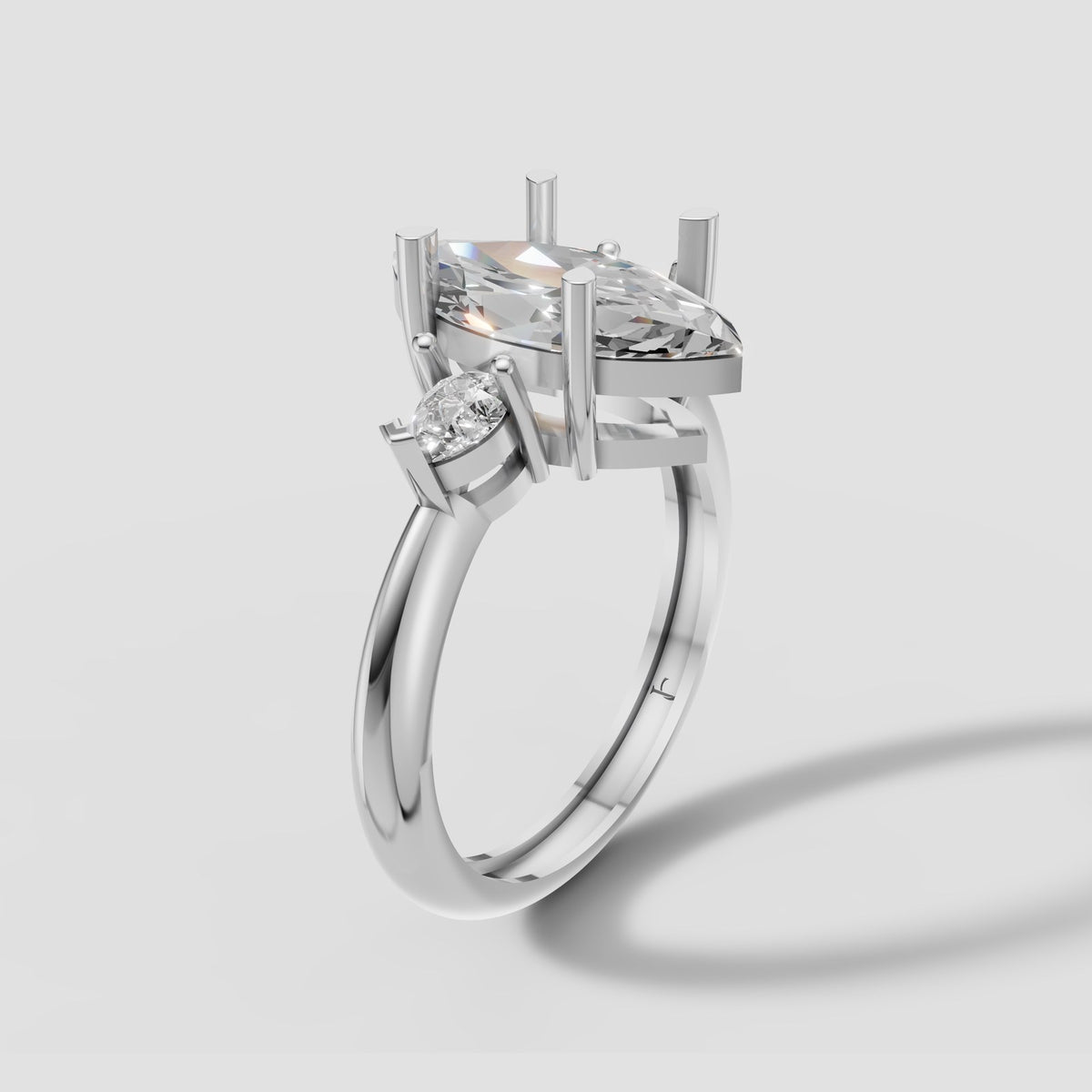 Zara Marquise Three Stone in White Gold