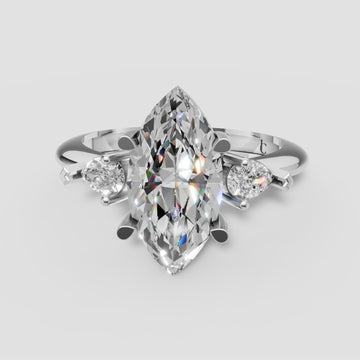 Zara Marquise Three Stone in White Gold