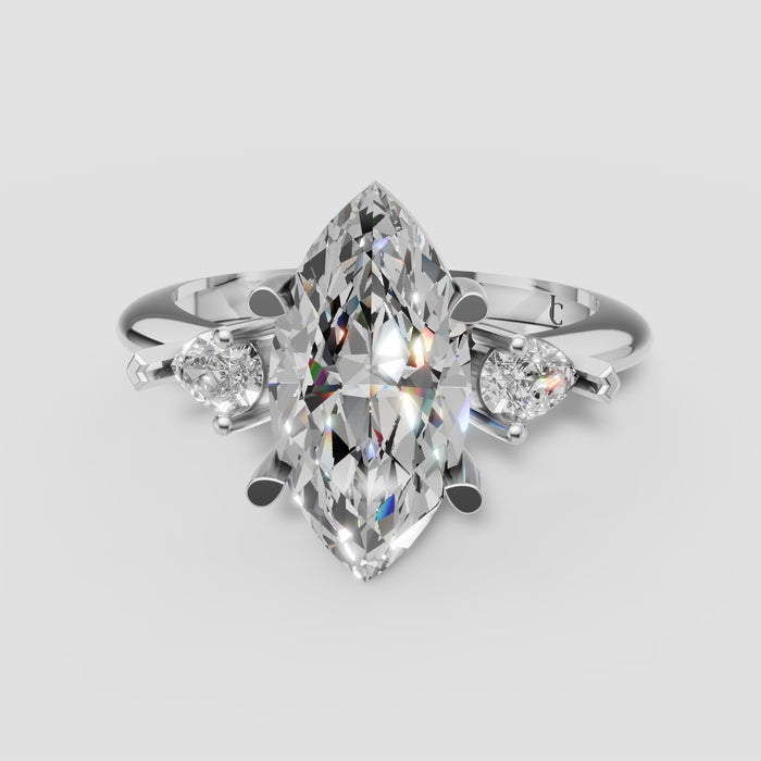 Zara Marquise Three Stone in White Gold