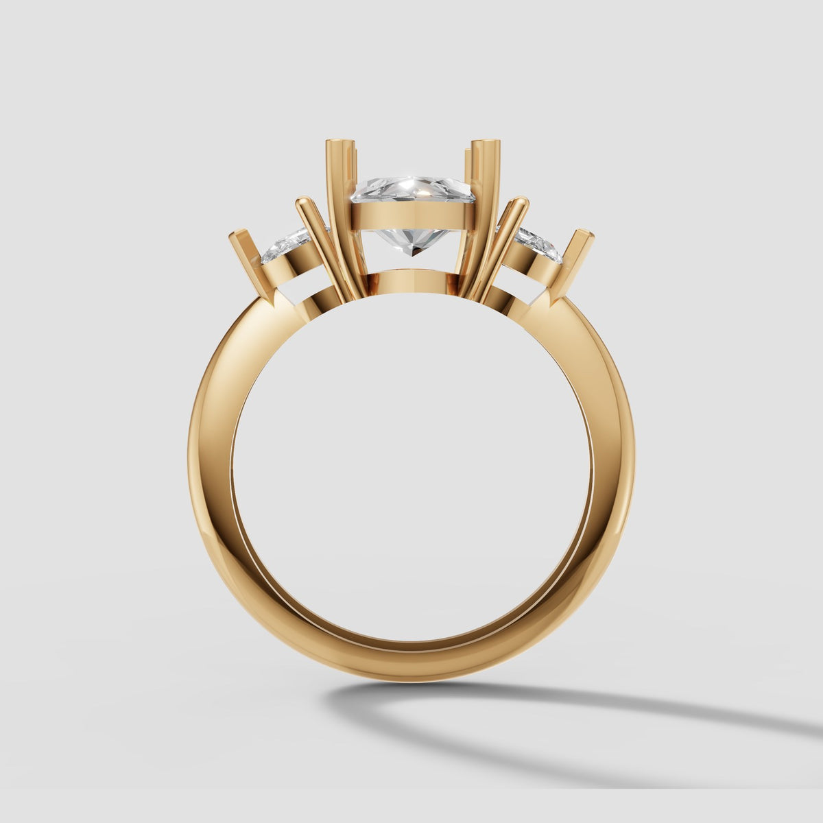 Zara Marquise Three Stone in Yellow Gold
