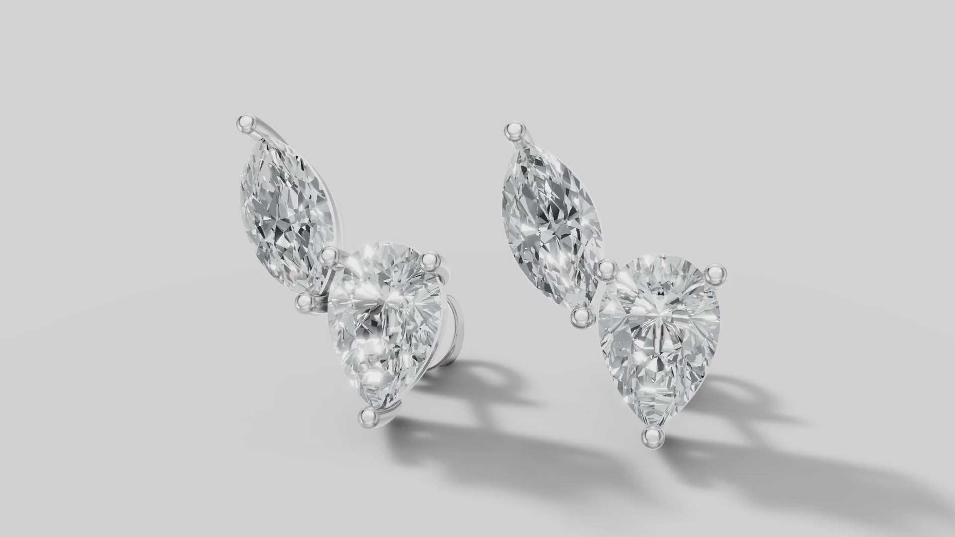 Duo Marquise and Pear Studs in White Gold video