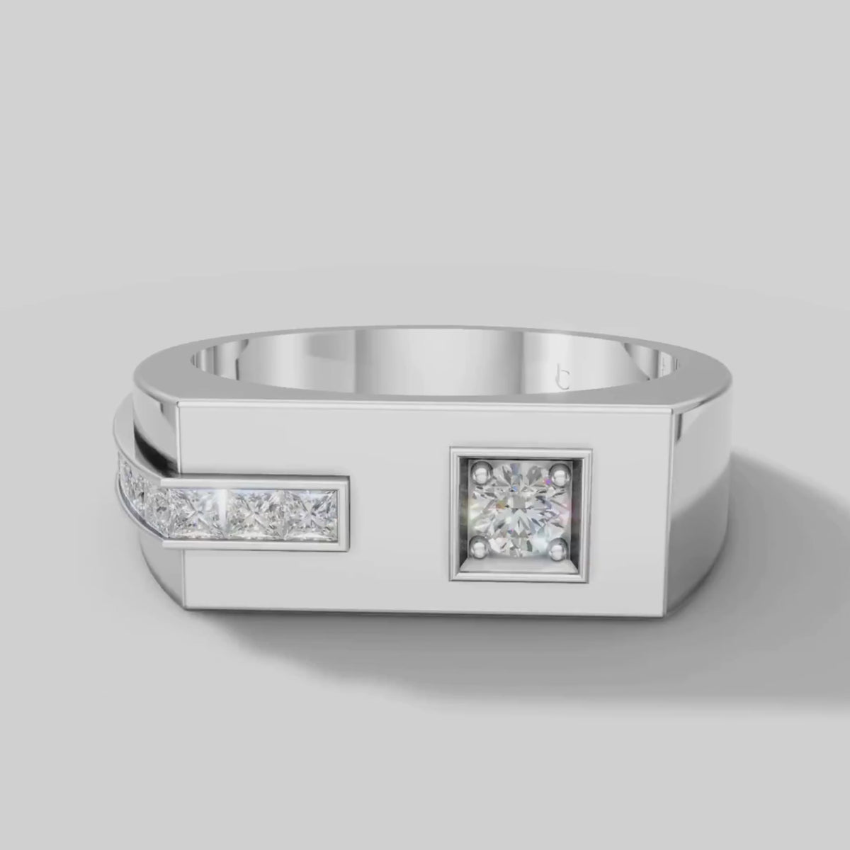 Cyrus Offset Signet in White Gold video