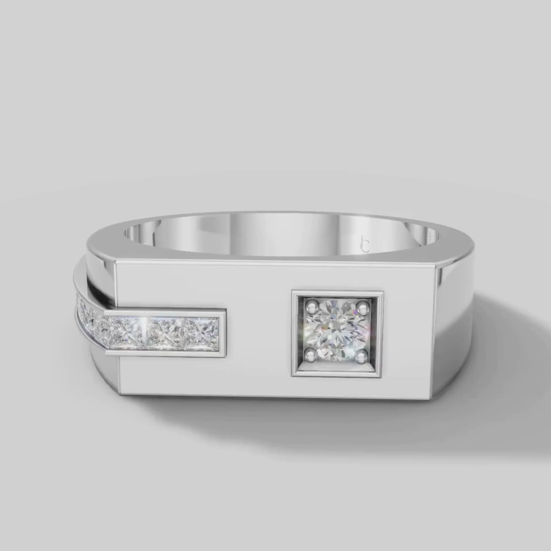 Cyrus Offset Signet in White Gold video