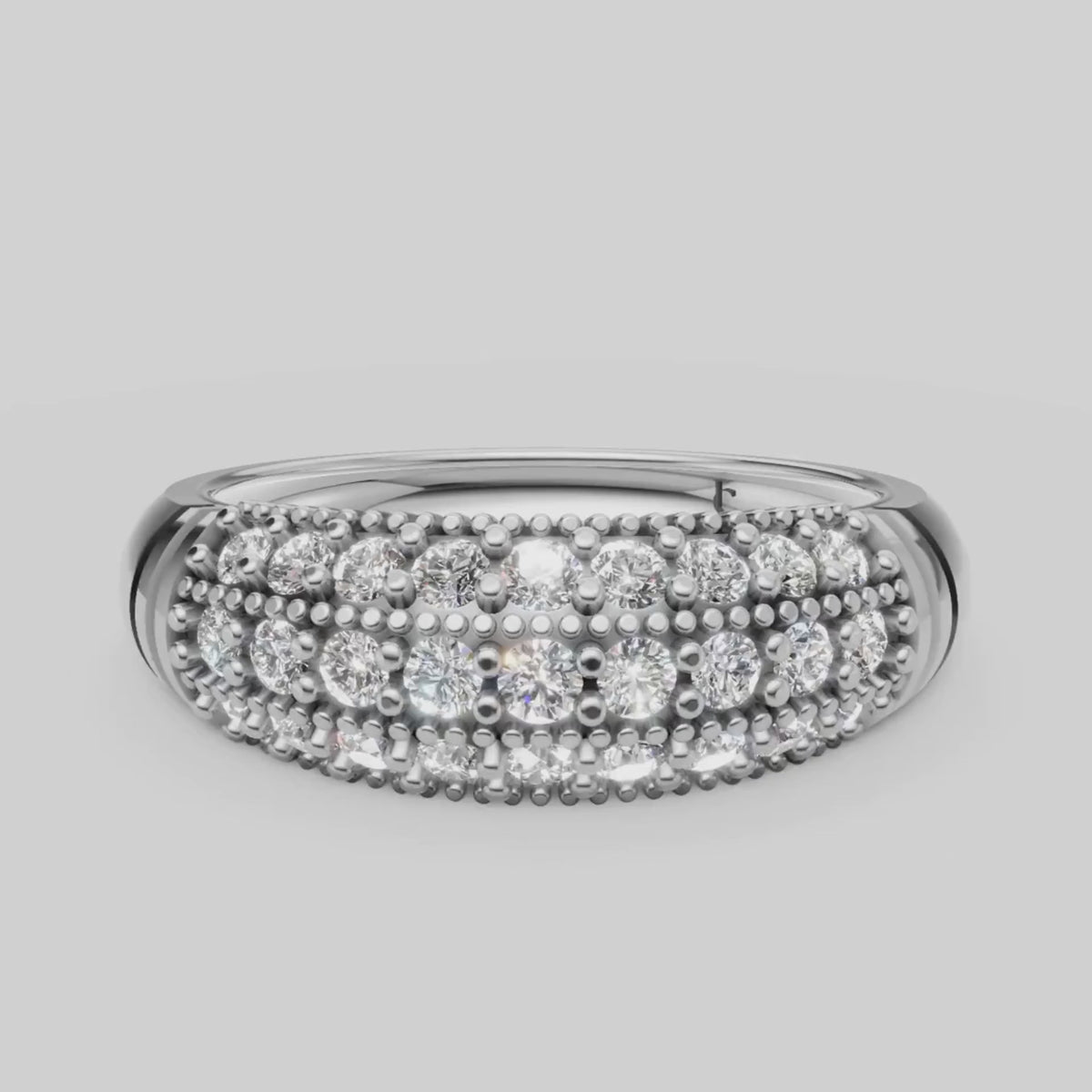 Leo Domed Pave Band in White Gold video