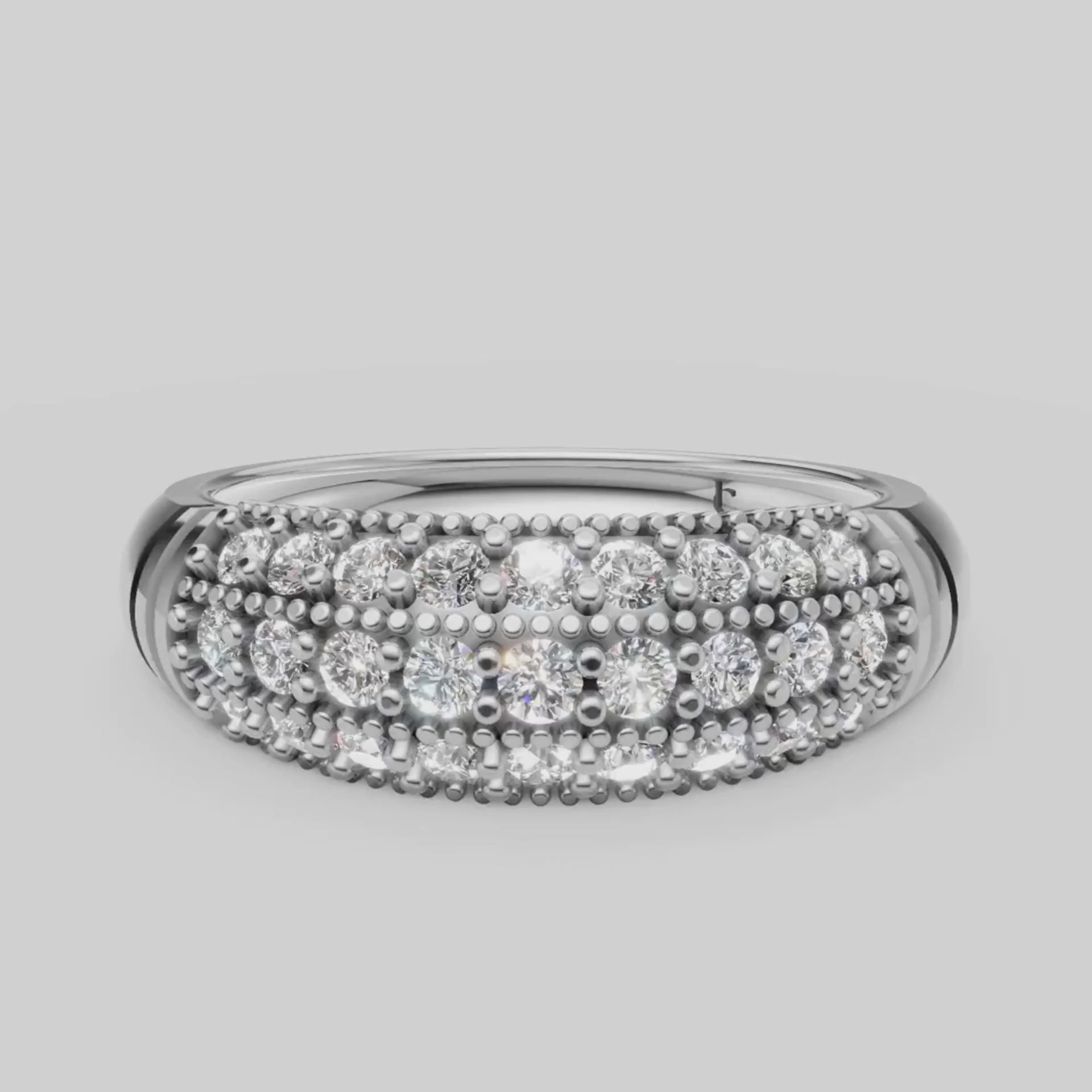 Leo Domed Pave Band in White Gold video