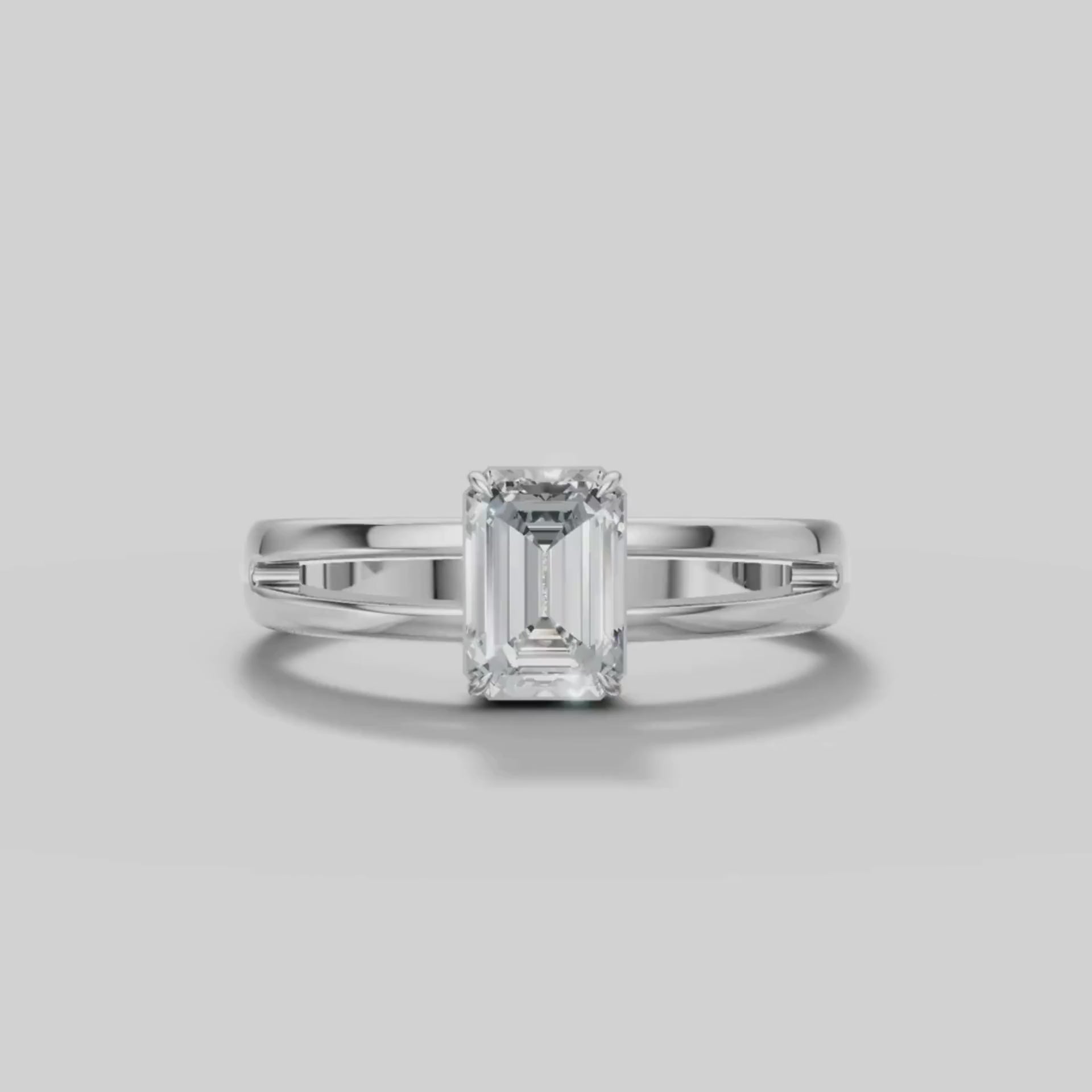Greta Emerald Wide Band in White Gold video