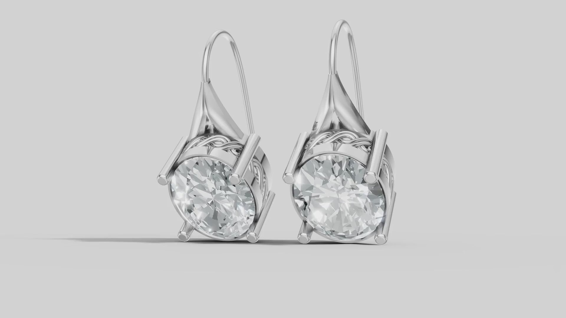 Oval Filigree Drops in White Gold video