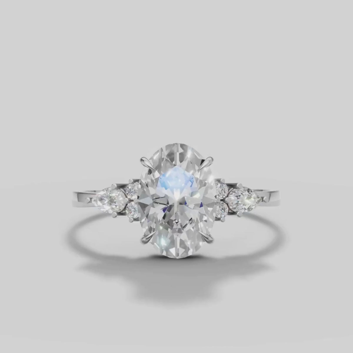 Lyra Oval Cluster Ring in White Gold video