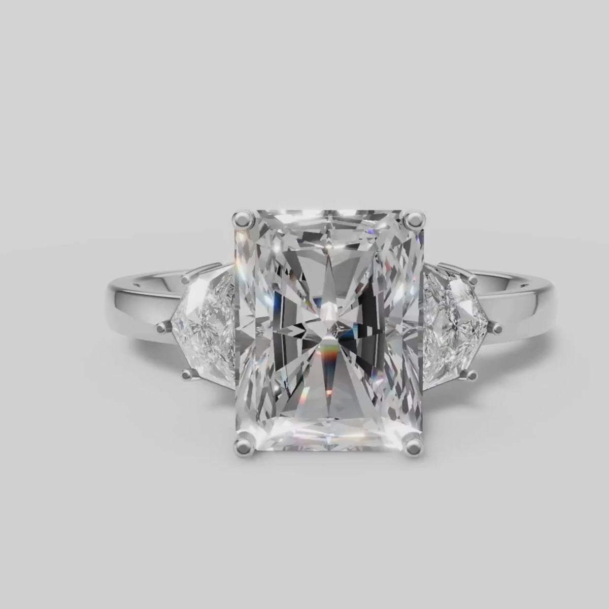 Margot Radiant Three Stone in White Gold video