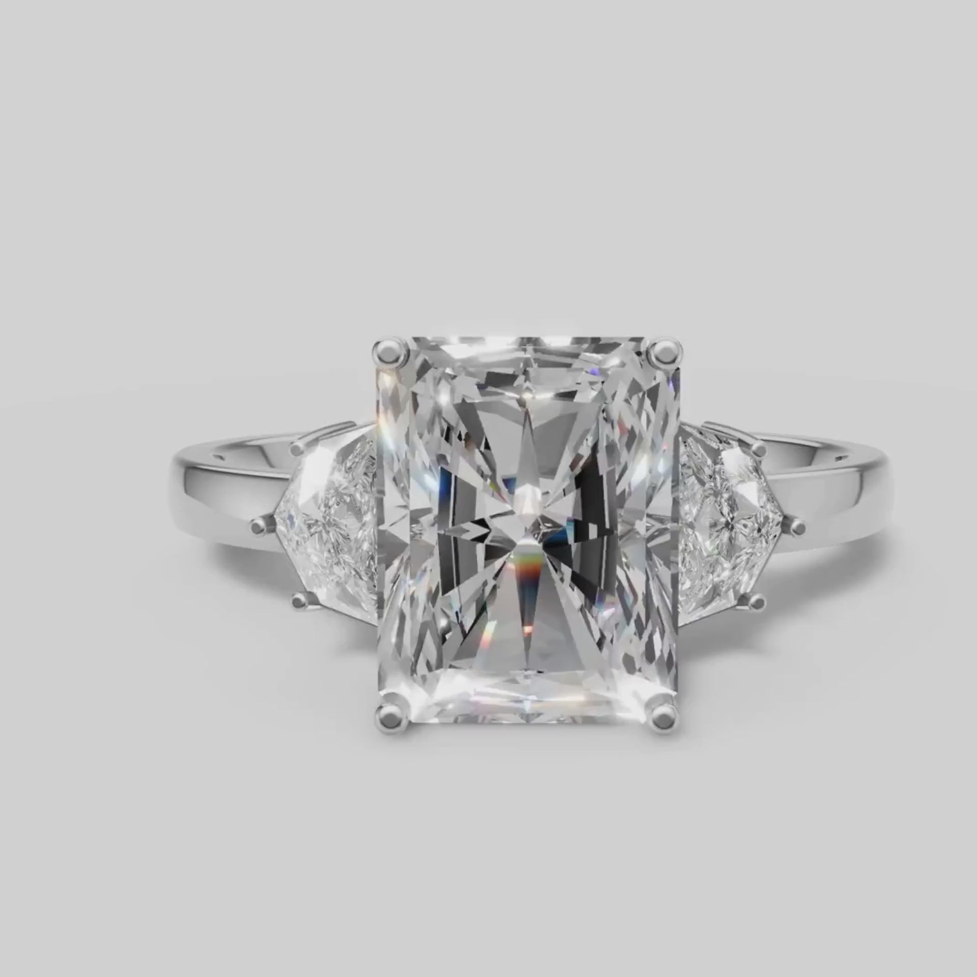 Margot Radiant Three Stone in White Gold video