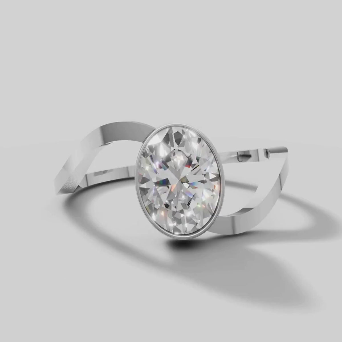 Saskia East West Oval in White Gold video