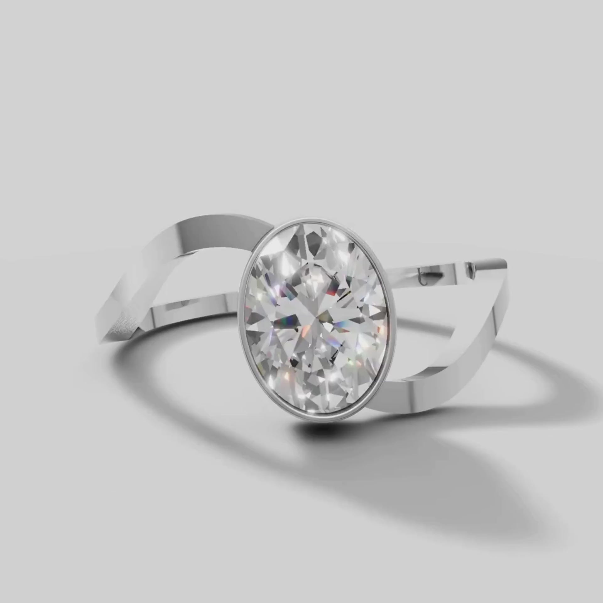 Saskia East West Oval in White Gold video