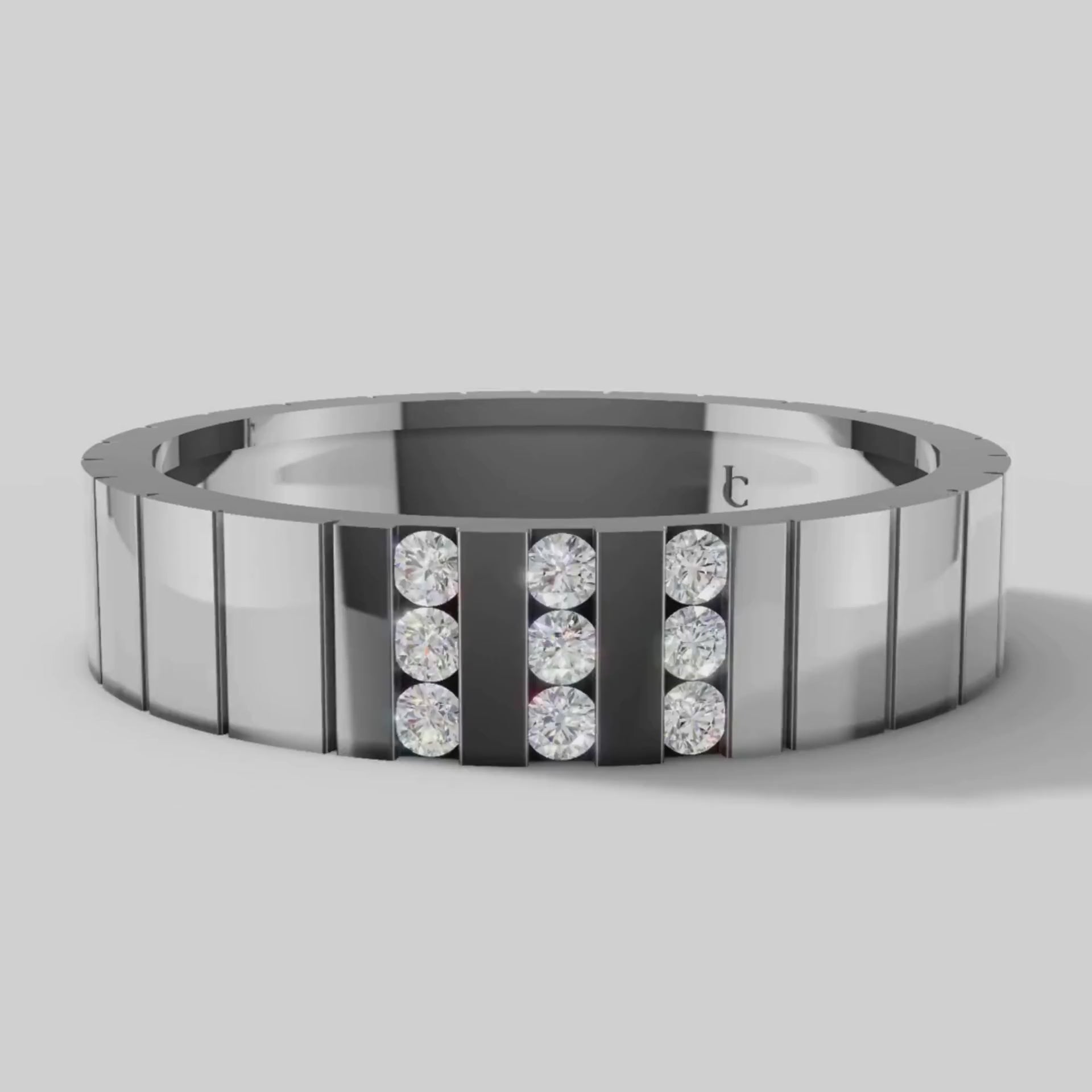Jasper Channel Line Band in White Gold video