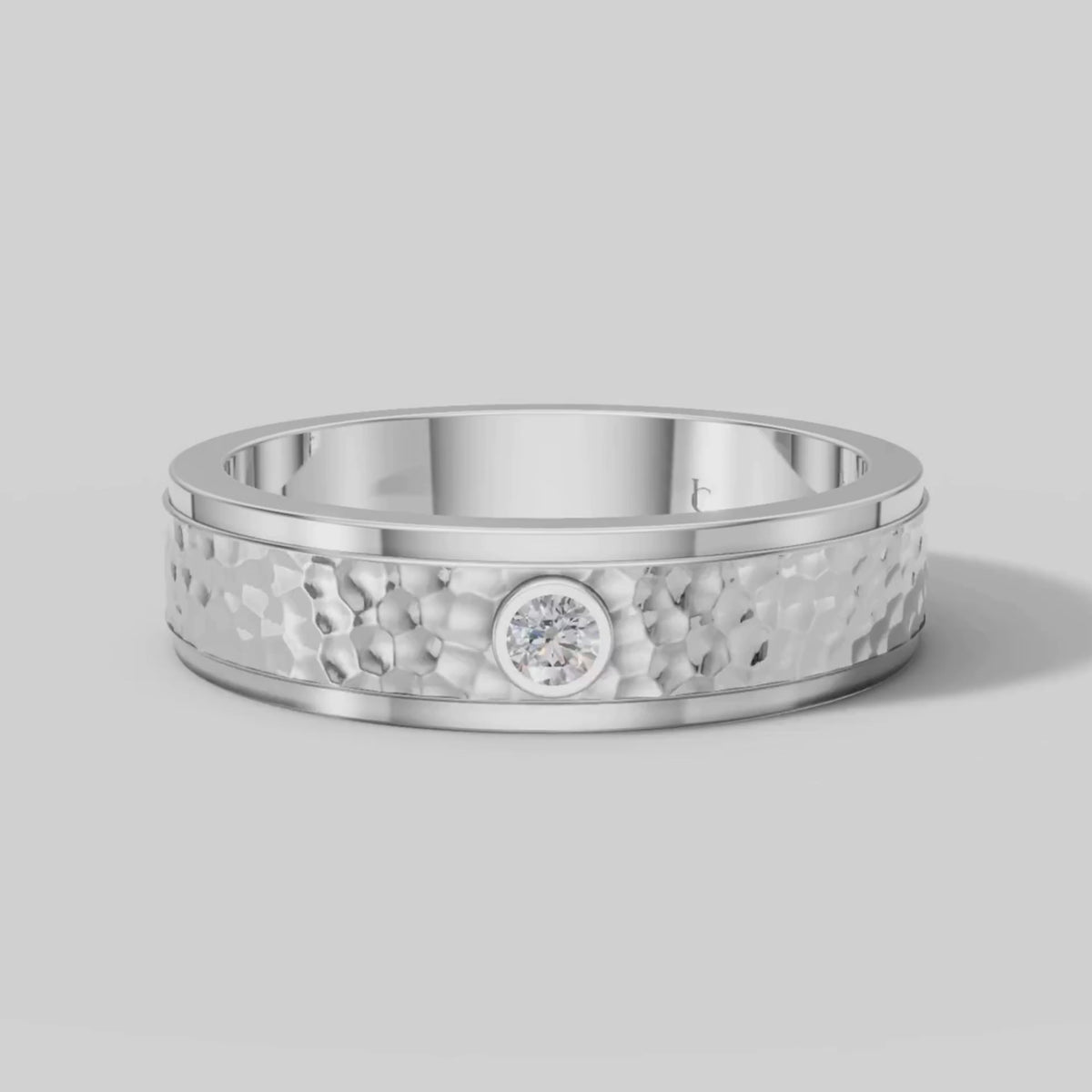 Silas Hammered Band in White Gold video