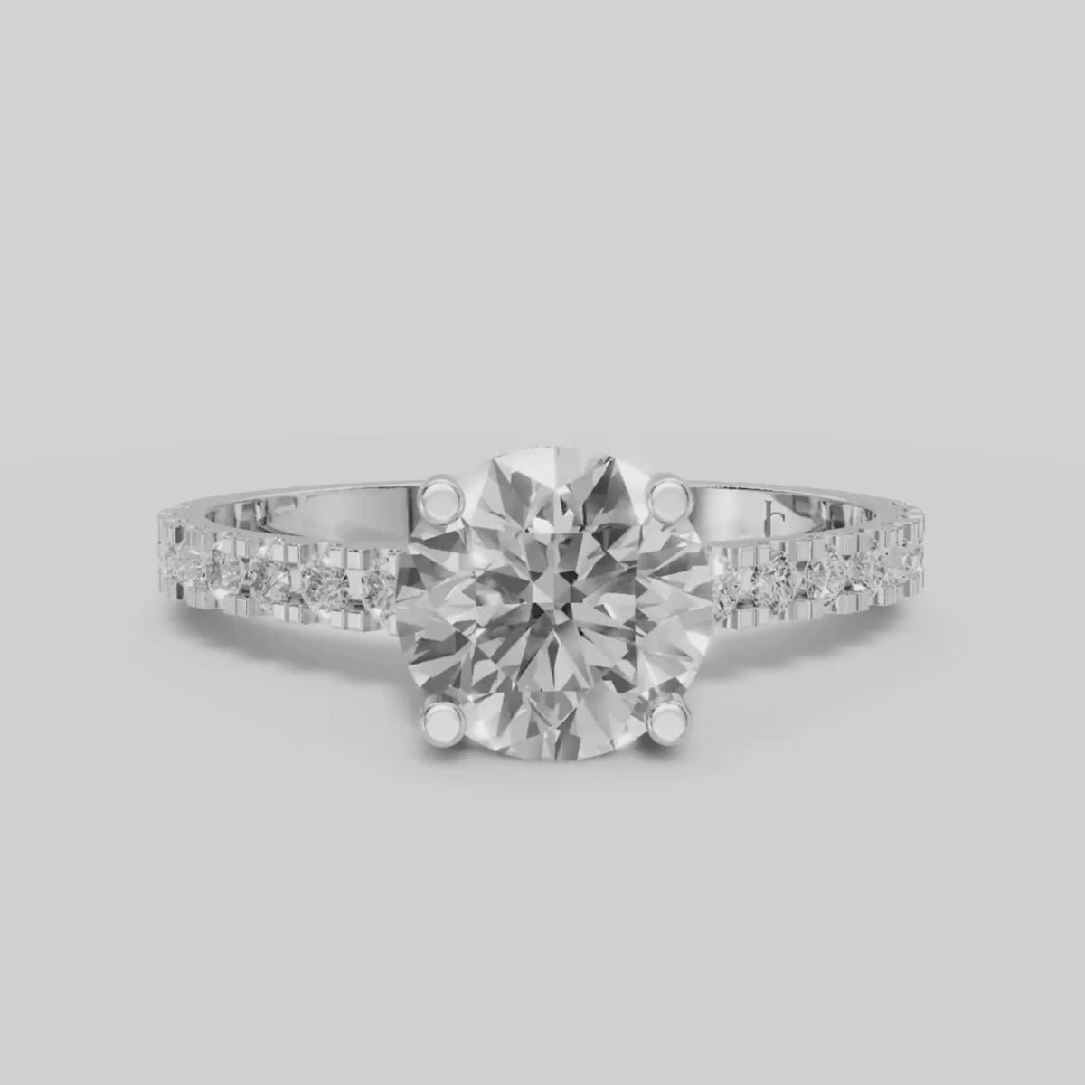 Esme Round Pave Solitaire in White Gold video