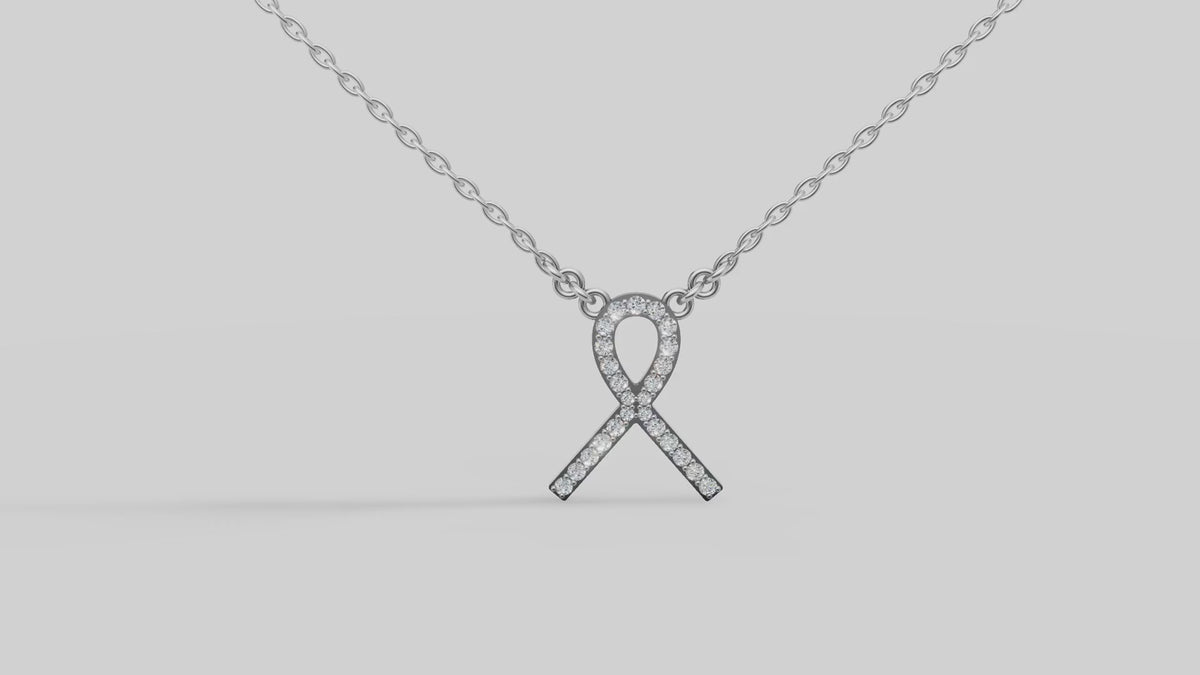 Ribbon Pave Pendant in White Gold video